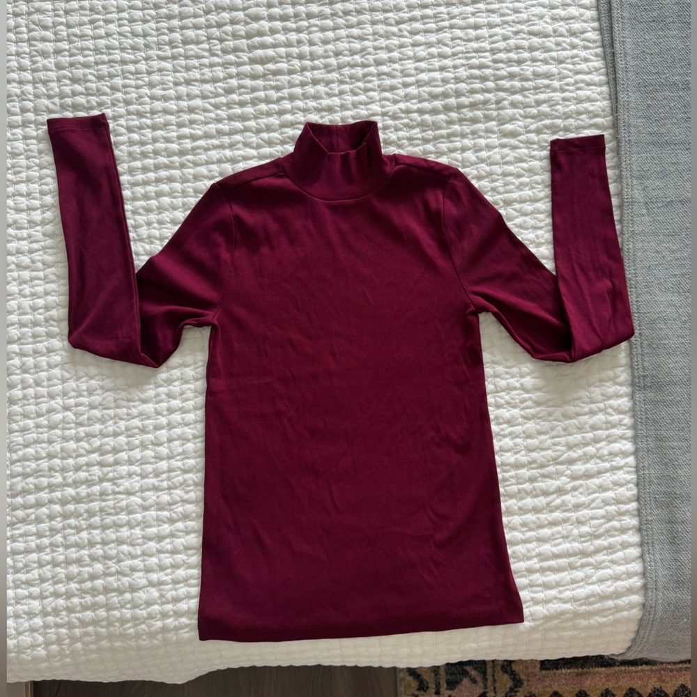 LOFT Ribbed Mock Neck Top